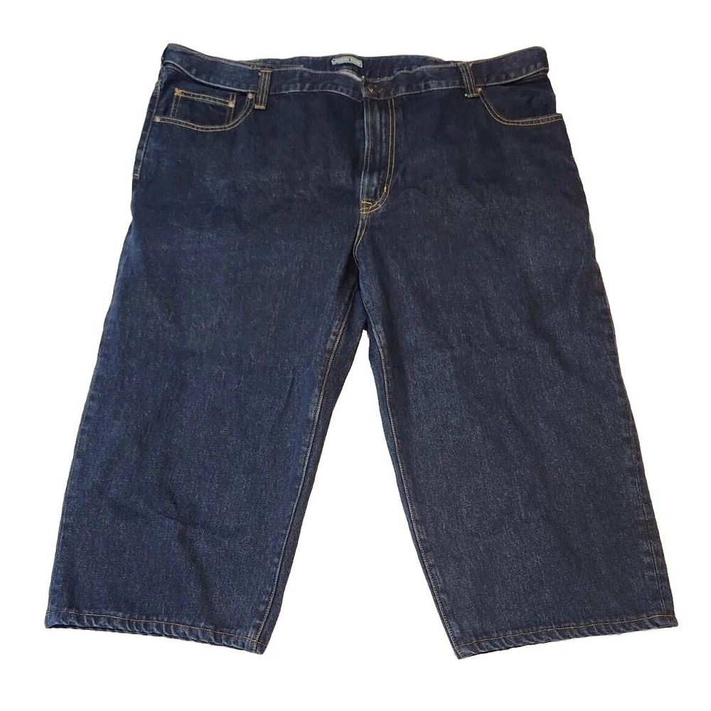 Lands End Traditional Fit Dark Wash Denim Jeans Mens 48T Indigo Straight Leg